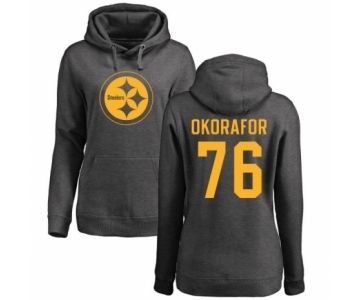 Women's Nike Pittsburgh Steelers #76 Chukwuma Okorafor Ash One Color Pullover Hoodie