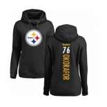 Women's Nike Pittsburgh Steelers #76 Chukwuma Okorafor Black Backer Pullover Hoodie