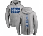 Football Indianapolis Colts #19 Johnny Unitas Ash Backer Pullover Hoodie