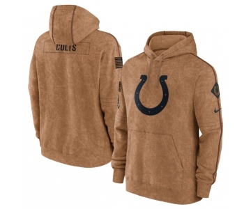 Men's Indianapolis Colts 2023 Brown Salute to Service Pullover Hoodie