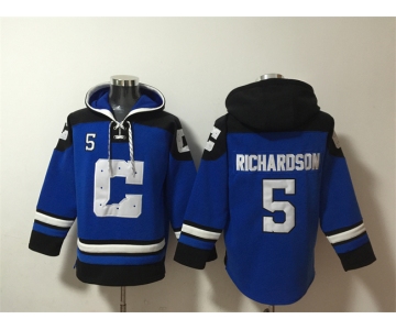 Men's Indianapolis Colts #5 Anthony Richardson Blue Ageless Must-Have Lace-Up Pullover Hoodie
