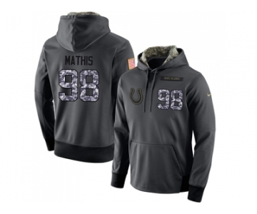 NFL Men's Nike Indianapolis Colts #98 Robert Mathis Stitched Black Anthracite Salute to Service Player Performance Hoodie