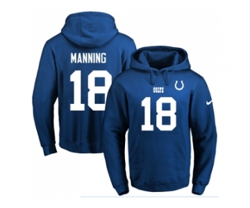 Nike Indianapolis Colts #18 Peyton Manning Royal Blue Name & Number Pullover NFL Hoodie