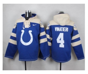 Nike Indianapolis Colts #4 Adam Vinatieri Royal Blue Player Pullover NFL Hoodie