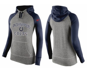 Women Nike Indianapolis Colts Performance Hoodie Grey & Dark Blue