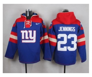 Nike New York Giants #23 Rashad Jennings Royal Blue Player Pullover NFL Hoodie