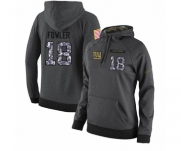 Football Women's New York Giants #18 Bennie Fowler Stitched Black Anthracite Salute to Service Player Performance Hoodie