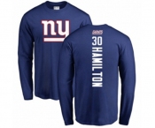 Football New York Giants #30 Antonio Hamilton Royal Blue Backer Long Sleeve T-Shirt