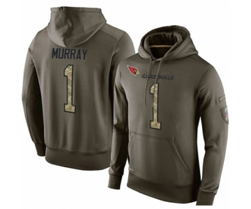 Football Arizona Cardinals #1 Kyler Murray Green Salute To Service Men's Pullover Hoodie