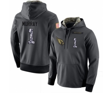 Football Men's Arizona Cardinals #1 Kyler Murray Stitched Black Anthracite Salute to Service Player Performance Hoodie