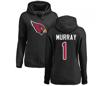 Football Women's Arizona Cardinals #1 Kyler Murray Black Name & Number Logo Pullover Hoodie
