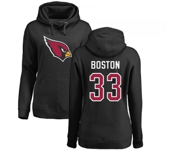 NFL Women's Nike Arizona Cardinals #33 Tre Boston Black Name & Number Logo Pullover Hoodie
