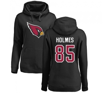 NFL Women's Nike Arizona Cardinals #85 Gabe Holmes Black Name & Number Logo Pullover Hoodie