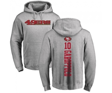 Football San Francisco 49ers #10 Jimmy Garoppolo Ash Backer Pullover Hoodie
