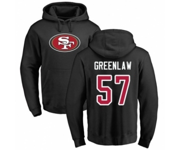 Football San Francisco 49ers #57 Dre Greenlaw Black Name & Number Logo Pullover Hoodie