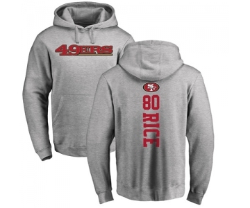 Football San Francisco 49ers #80 Jerry Rice Ash Backer Pullover Hoodie