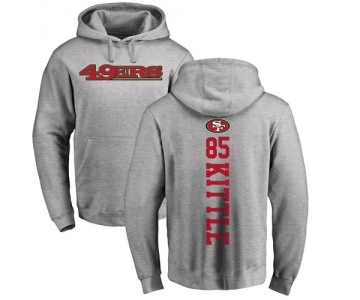 Football San Francisco 49ers #85 George Kittle Ash Backer Pullover Hoodie