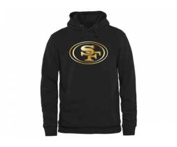 Men''s San Francisco 49ers Pro Line Black Gold Collection Pullover Hoodie