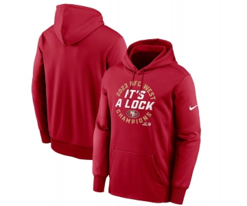 Men's San Francisco 49ers Scarlet 2023 NFC West Division Champions Locker Room Trophy Collection Pullover Hoodie