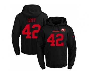 Nike San Francisco 49ers #42 Ronnie Lott Black Name & Number Pullover NFL Hoodie