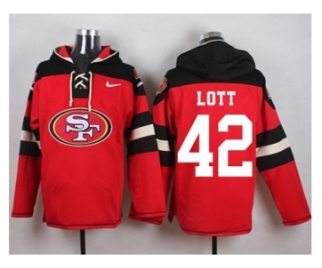 Nike San Francisco 49ers #42 Ronnie Lott Red Player Pullover Hoodie
