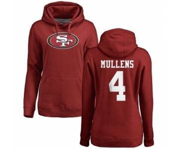 NFL Women's Nike San Francisco 49ers #4 Nick Mullens Red Name & Number Logo Pullover Hoodie