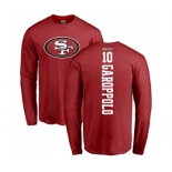 Football San Francisco 49ers #10 Jimmy Garoppolo Red Backer Long Sleeve T-Shirt