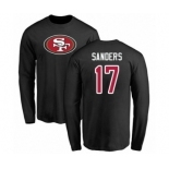 Football San Francisco 49ers #17 Emmanuel Sanders Black Name & Number Logo Long Sleeve T-Shirt