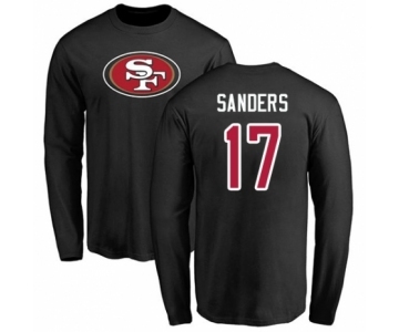 Football San Francisco 49ers #17 Emmanuel Sanders Black Name & Number Logo Long Sleeve T-Shirt