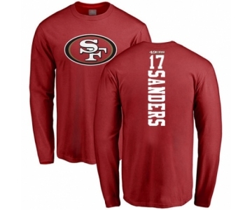 Football San Francisco 49ers #17 Emmanuel Sanders Red Backer Long Sleeve T-Shirt