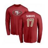 Football San Francisco 49ers #17 Emmanuel Sanders Red Name & Number Logo Long Sleeve T-Shirt