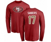 Football San Francisco 49ers #17 Emmanuel Sanders Red Name & Number Logo Long Sleeve T-Shirt