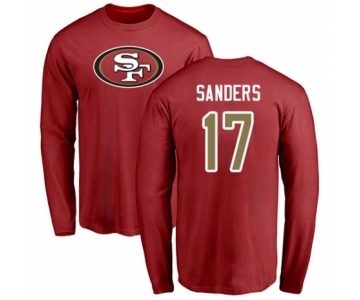 Football San Francisco 49ers #17 Emmanuel Sanders Red Name & Number Logo Long Sleeve T-Shirt