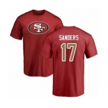 Football San Francisco 49ers #17 Emmanuel Sanders Red Name & Number Logo T-Shirt