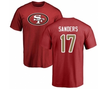 Football San Francisco 49ers #17 Emmanuel Sanders Red Name & Number Logo T-Shirt