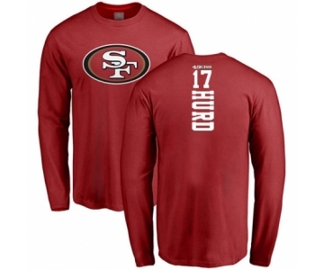 Football San Francisco 49ers #17 Jalen Hurd Red Backer Long Sleeve T-Shirt