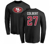 Football San Francisco 49ers #27 Adrian Colbert Black Name & Number Logo Long Sleeve T-Shirt