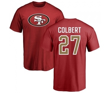 Football San Francisco 49ers #27 Adrian Colbert Red Name & Number Logo T-Shirt