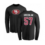 Football San Francisco 49ers #57 Dre Greenlaw Black Name & Number Logo Long Sleeve T-Shirt