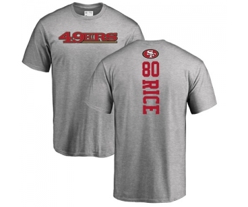 Football San Francisco 49ers #80 Jerry Rice Ash Backer T-Shirt