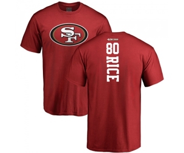 Football San Francisco 49ers #80 Jerry Rice Red Backer T-Shirt