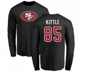 Football San Francisco 49ers #85 George Kittle Black Name & Number Logo Long Sleeve T-Shirt
