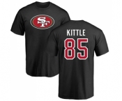 Football San Francisco 49ers #85 George Kittle Black Name & Number Logo T-Shirt