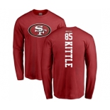 Football San Francisco 49ers #85 George Kittle Red Backer Long Sleeve T-Shirt