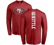Football San Francisco 49ers #85 George Kittle Red Backer Long Sleeve T-Shirt