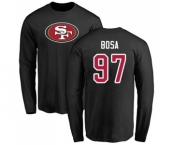 Football San Francisco 49ers #97 Nick Bosa Black Name & Number Logo Long Sleeve T-Shirt