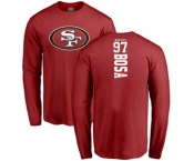 Football San Francisco 49ers #97 Nick Bosa Red Backer Long Sleeve T-Shirt
