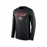 Men's San Francisco 49ers Nike Black Legend Staff Practice Long Sleeves Performance T-Shirt