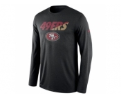 Men's San Francisco 49ers Nike Black Legend Staff Practice Long Sleeves Performance T-Shirt
