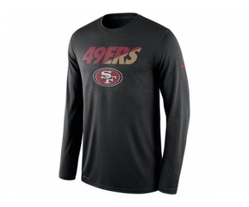 Men's San Francisco 49ers Nike Black Legend Staff Practice Long Sleeves Performance T-Shirt